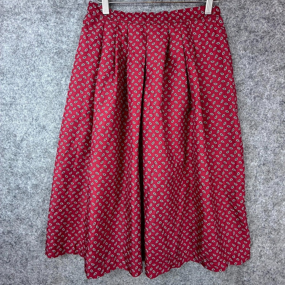 Vintage New Attitude JCPenney A-Line Secretary Skirt Womens Small Red Pleated